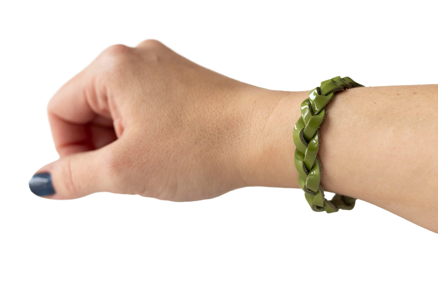 Braided Leather Bracelet Trio / Sunny Orchard