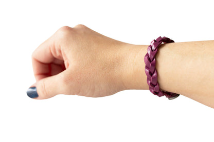 Braided Leather Bracelet Trio / Sunny Orchard