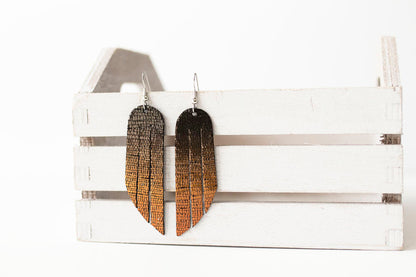 Leather Earrings / Fringe / Volcanic Sparkle