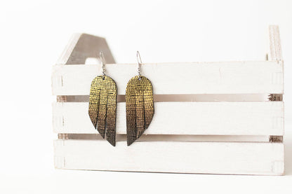 Leather Earrings / Mini Fringe / Volcanic Sparkle