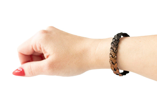 Braided Leather Bracelet / Volcanic Sparkle