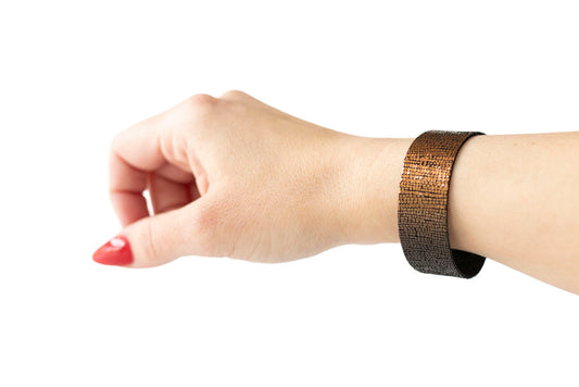 Leather Bracelet / Slim Cuff / Volcanic Sparkle
