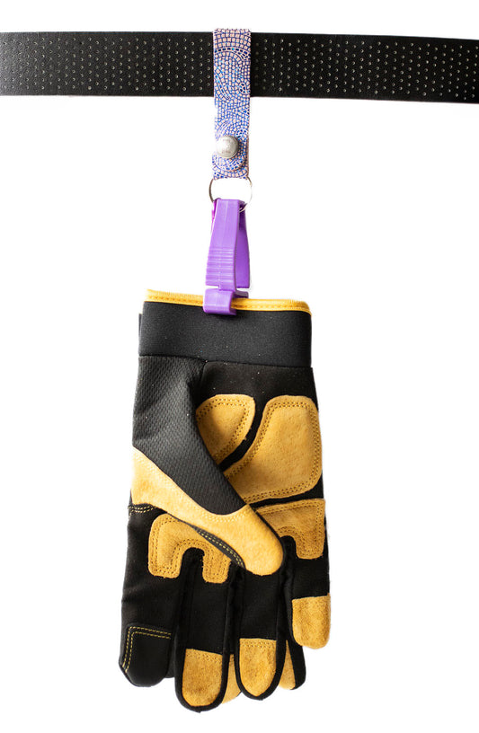 Loop & Hold / Leather Belt Loop Glove Keeper / Mosaic Purple