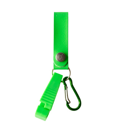 Loop & Hold / Leather Belt Loop Glove Keeper / Neon Green