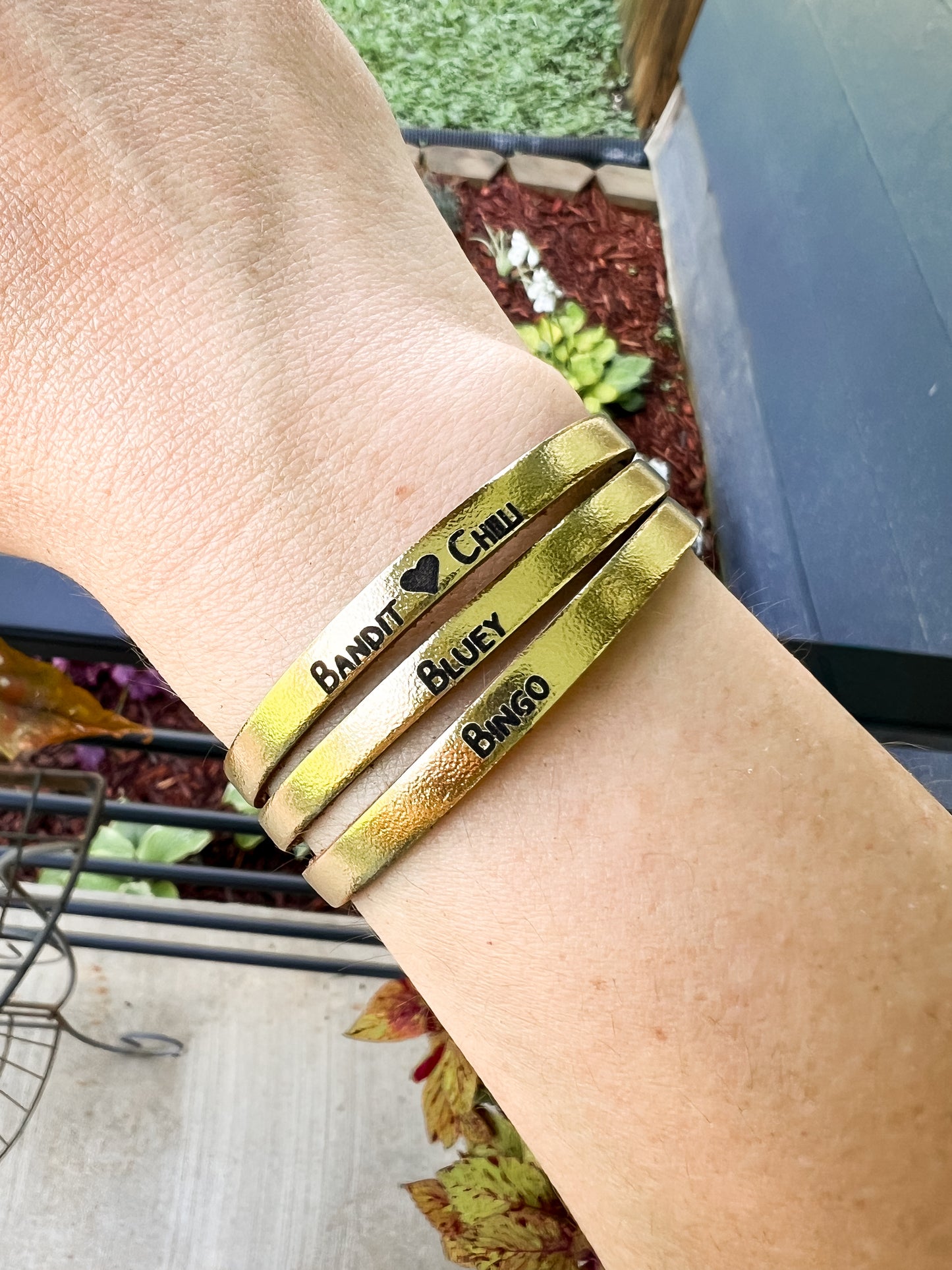 Leather Bracelet / Ultra Skinny Sliced Cuff / Custom Personalization