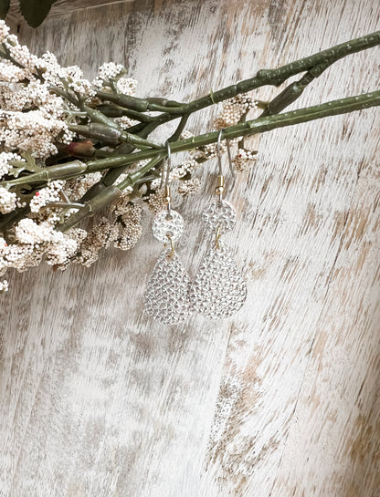 Leather Earrings / Droplets / Chrome Spurs