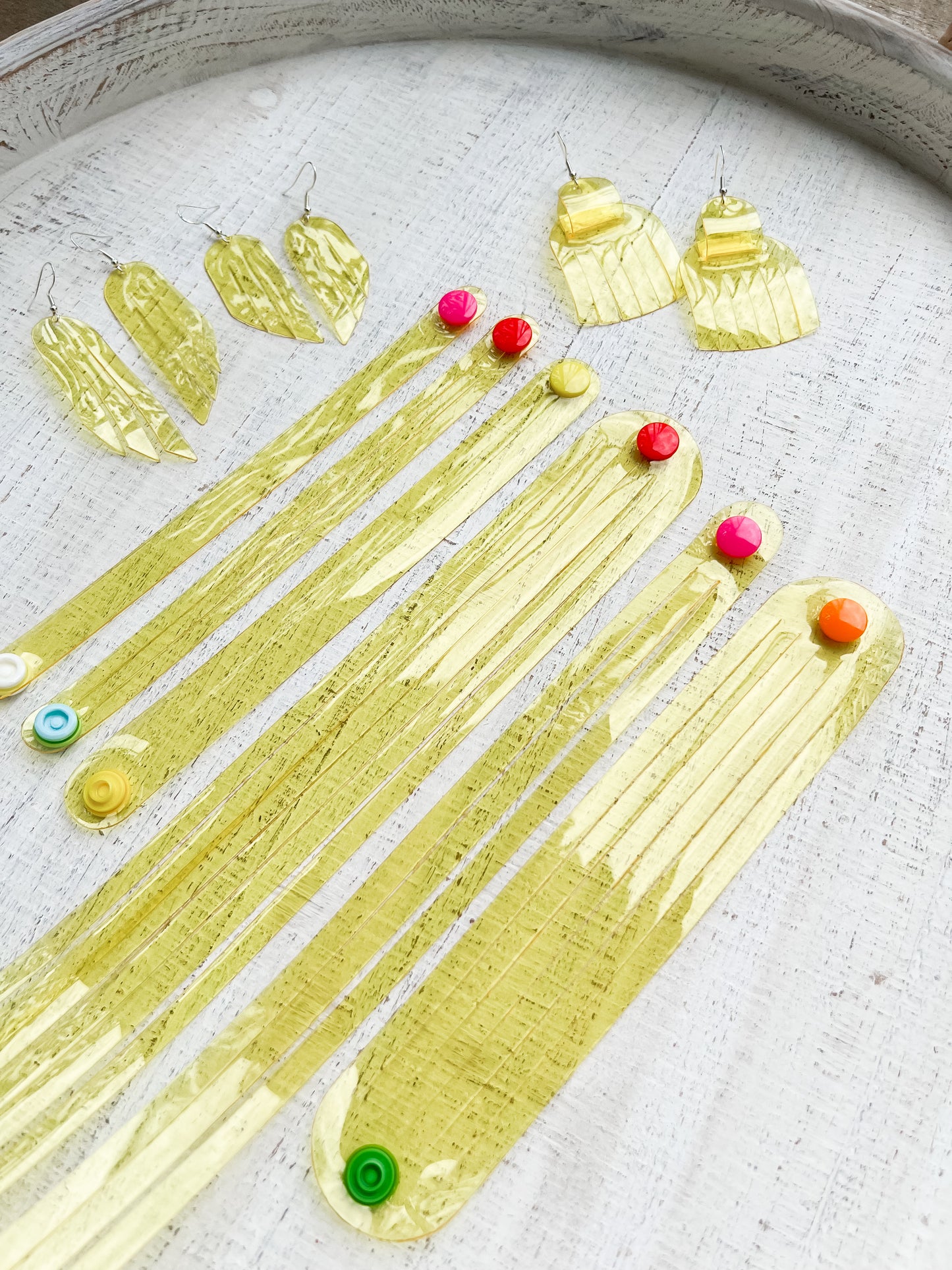 Leather Earrings / Fringies / Lemon Jelly