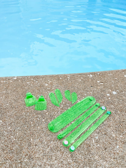 Leather Earrings / Fringe / Lime Jelly