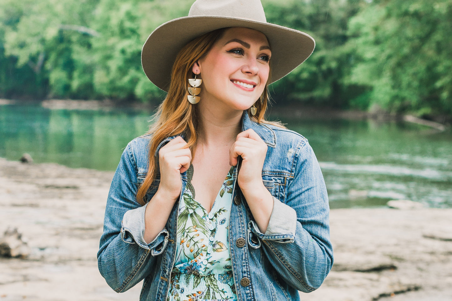 Leather Earrings / Tri Luna / Basic Neutrals