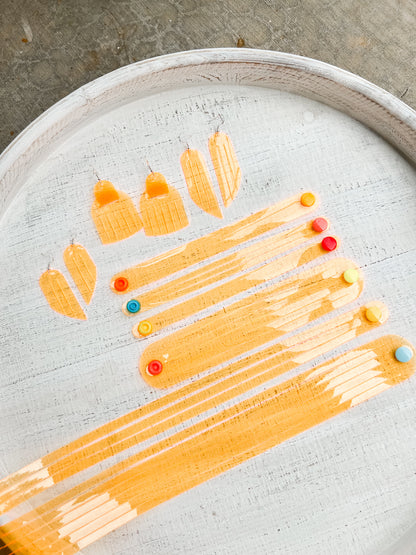 Leather Earrings / Fringies / Orange Marmalade