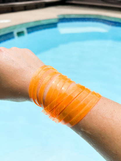 Leather Earrings / Fringies / Orange Marmalade