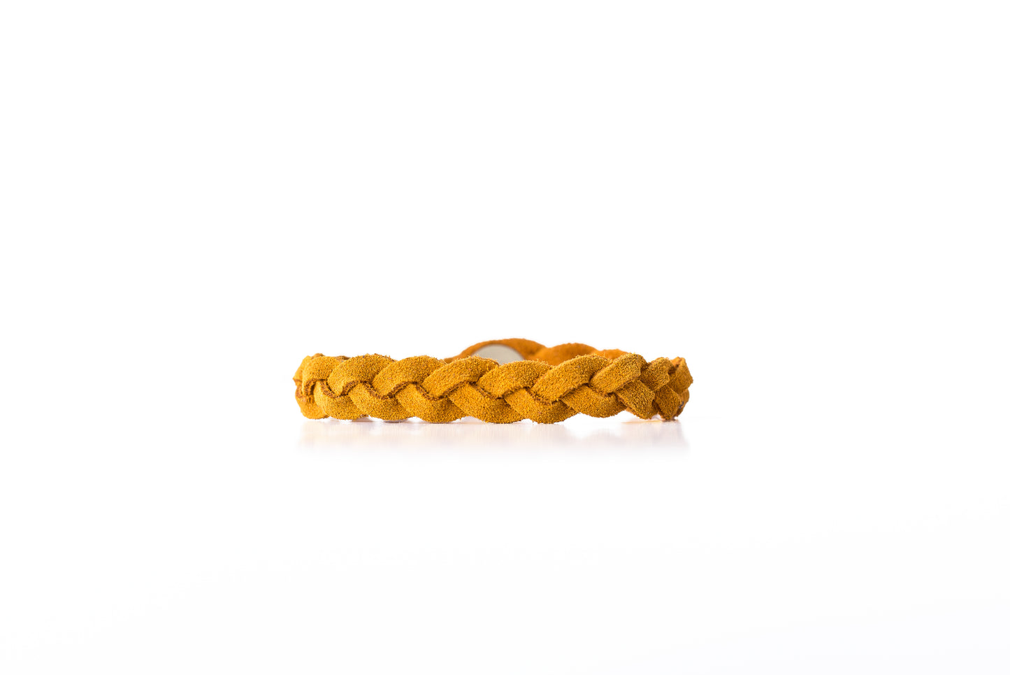 Braided Leather Bracelet / Marigold Suede