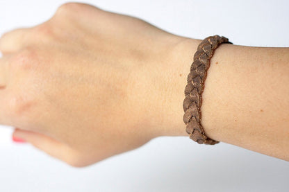 Braided Leather Bracelet / Earthen