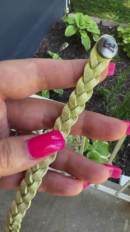 Braided Leather Bracelet / Lemon Seltzer