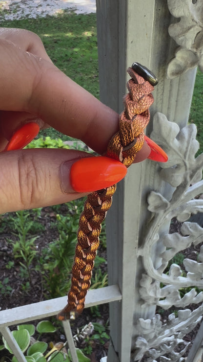 Braided Leather Bracelet / Frosted Ginger