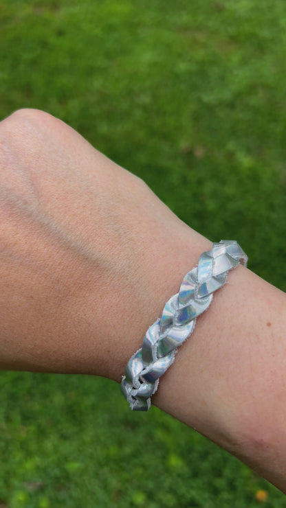 Braided Leather Bracelet / Rainbowy