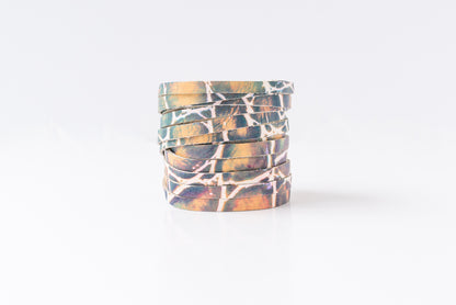 Leather Bracelet / Original Sliced Wrap Cuff / Prism Reptile