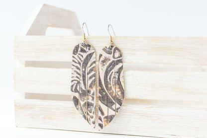 Leather Earrings / Fringe / Morning Lily