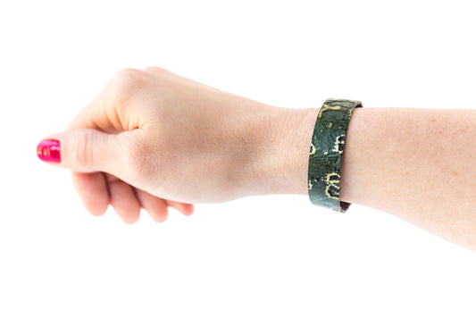 Leather Bracelet / Skinny Slim Cuff / Driftwood Olive