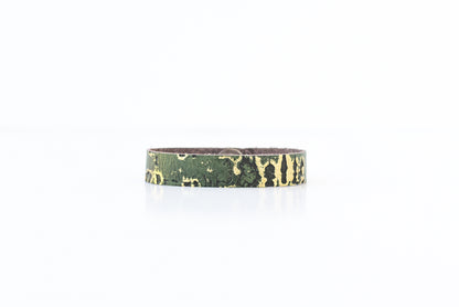 Leather Bracelet / Skinny Slim Cuff / Driftwood Olive