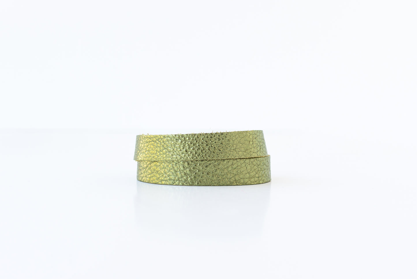 Leather Bracelet / Slim Wrap Cuff / Soft Olive