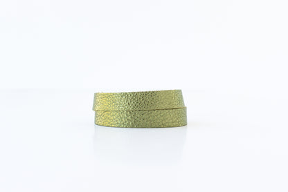 Leather Bracelet / Slim Wrap Cuff / Soft Olive