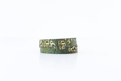 Leather Bracelet / Slim Wrap Cuff / Driftwood Olive