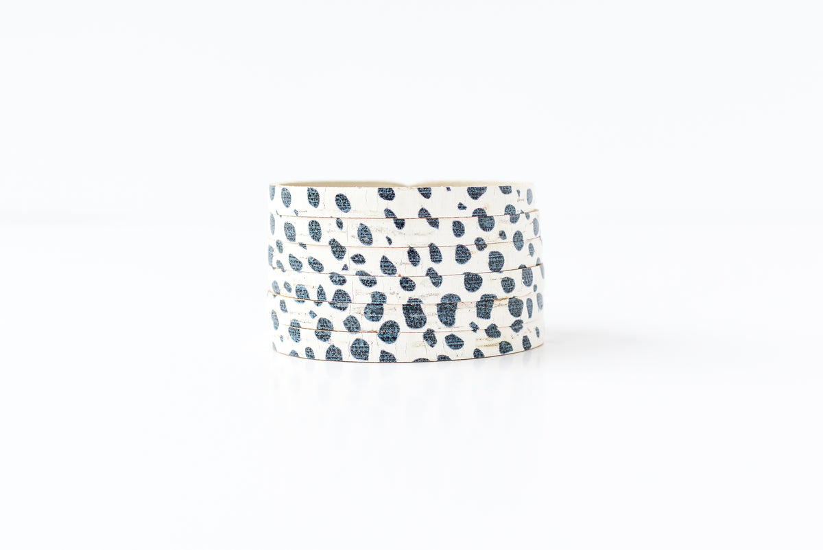 Leather Bracelet / Original Sliced Cuff / Dottie Cork / Small