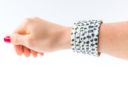 Leather Bracelet / Original Sliced Cuff / Dottie Cork / Small