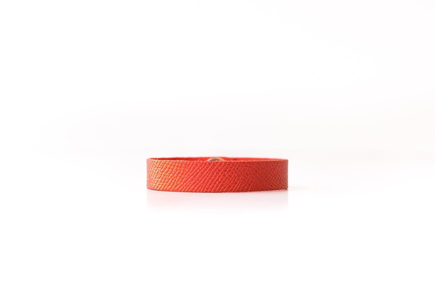 Leather Bracelet / Skinny Slim Cuff / Fire Opal Shimmer