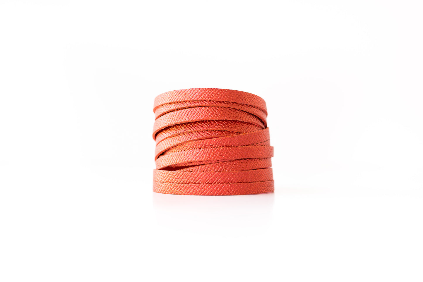 Leather Bracelet / Original Sliced Wrap Cuff / Fire Opal Shimmer