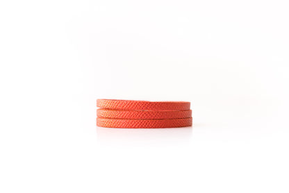 Leather Bracelet / Ultra Skinny Sliced Cuff / Fire Opal Shimmer