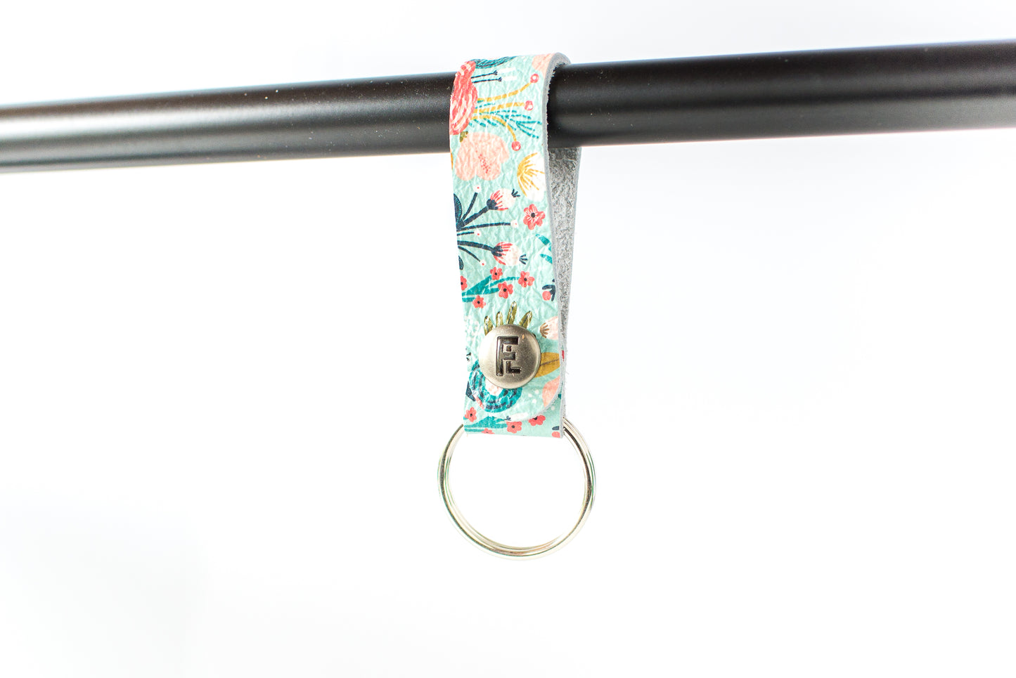 Leather Keychain / Snap Loop / Spring Bouquet