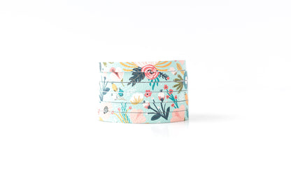 Leather Bracelet / Original Sliced Cuff / Spring Bouquet