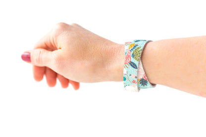 Leather Bracelet / Slim Wrap Cuff / Spring Bouquet