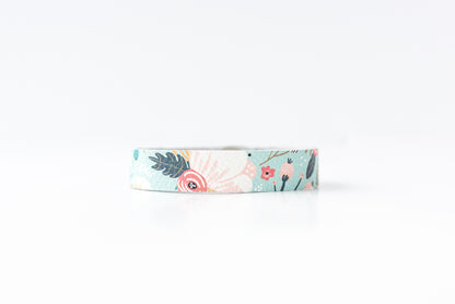 Leather Bracelet / Skinny Slim Cuff / Spring Bouquet