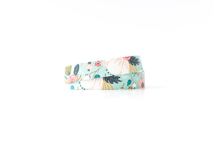 Leather Bracelet / Slim Wrap Cuff / Spring Bouquet