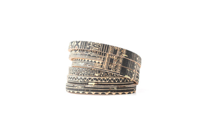 Leather Bracelet / Skinny Sliced Wrap Cuff / Egyptian Cork