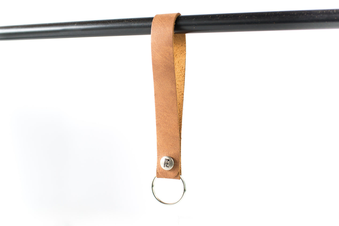 Leather Wristlet Keychain / Snap Loop / Washed Tan