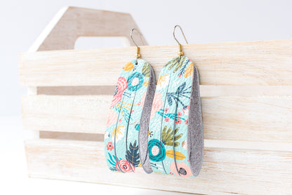 Leather Earrings / Sliced Leather / Spring Bouquet
