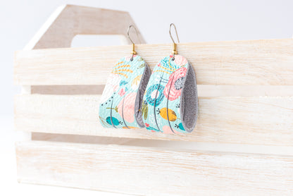 Leather Earrings / Mini Sliced / Spring Bouquet