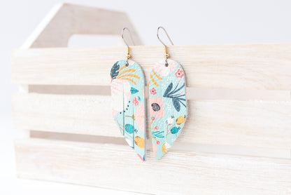 Leather Earrings / Mini Fringe / Spring Bouquet