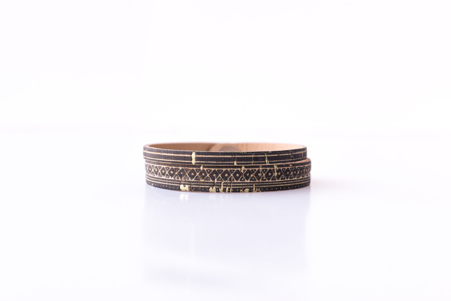 Leather Bracelet / Ultra Skinny Sliced Cuff / Egyptian Cork