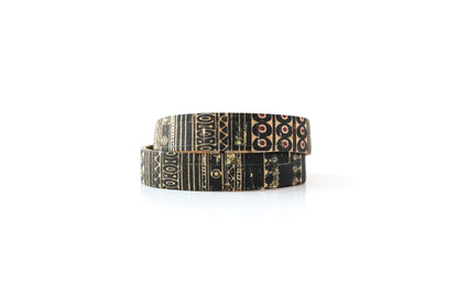 Leather Bracelet / Slim Wrap Cuff / Egyptian Cork