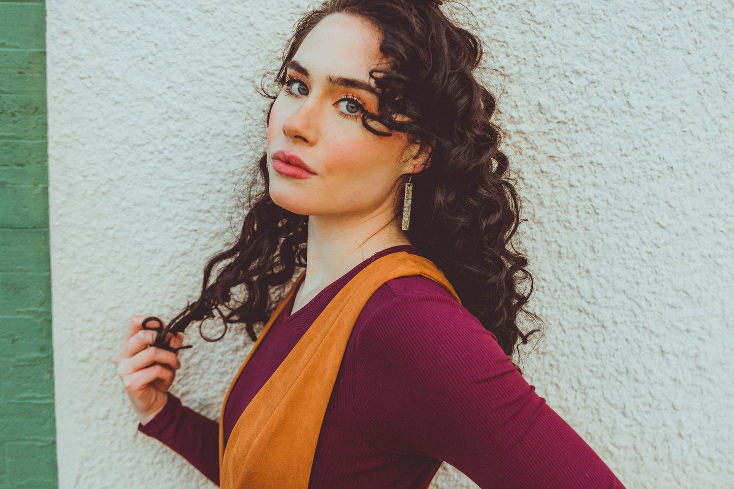 Leather Earrings / Simple / Egyptian Cork