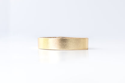 Leather Bracelet / Skinny Slim Cuff / Metallic Gold