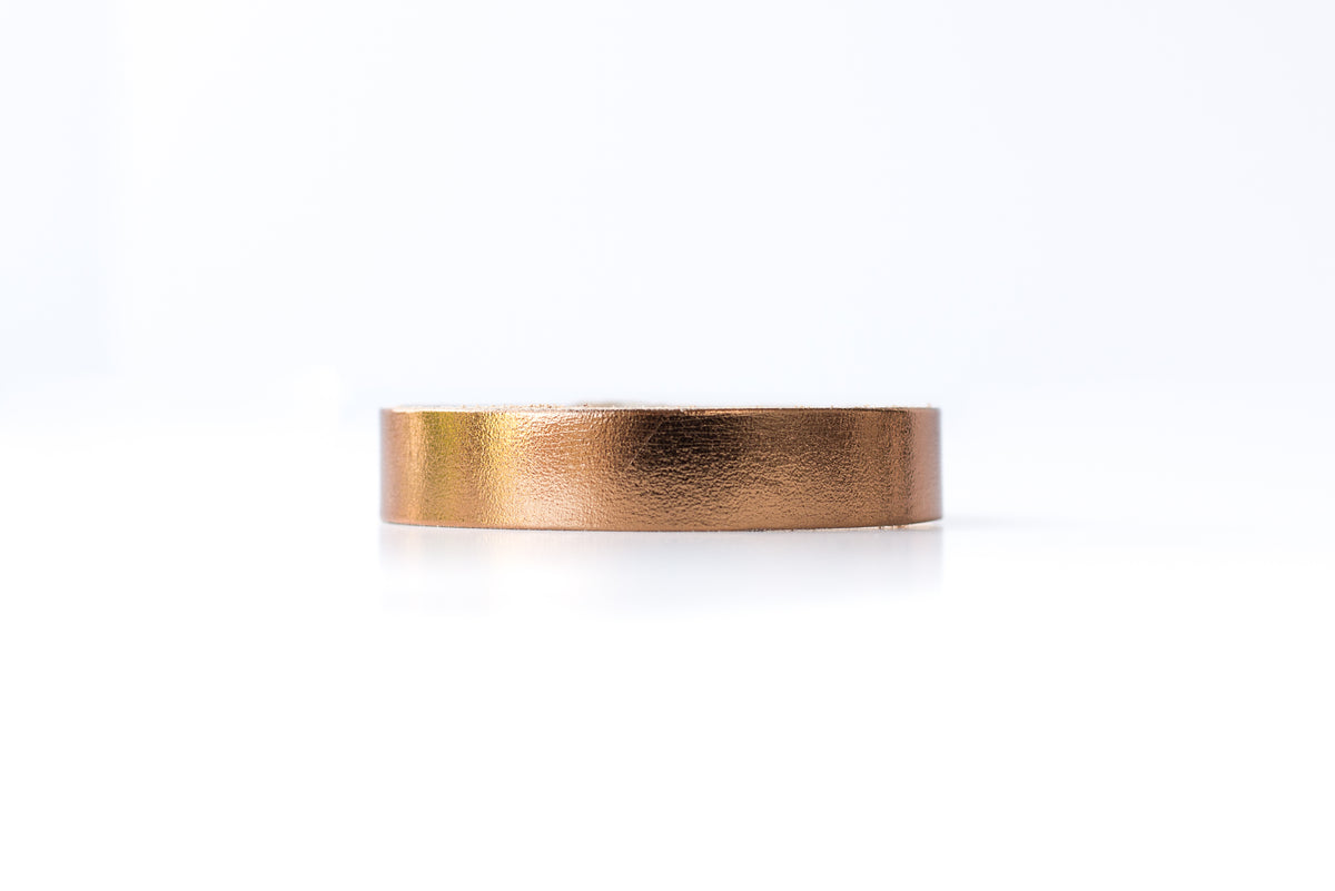 Leather Bracelet / Skinny Slim Cuff / Metallic Bronze