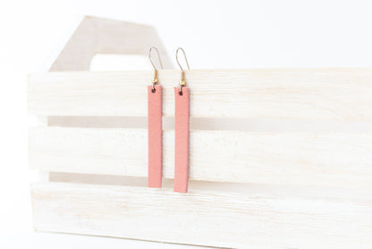 Leather Earrings / Simple / Smooth Rose