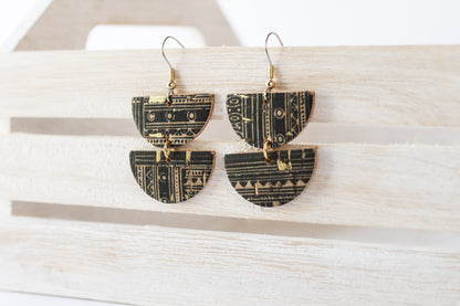 Leather Earrings / Demi Luna / Egyptian Cork