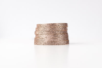 Leather Bracelet / Original Sliced Cuff / Antique Rosegold / Extra Large